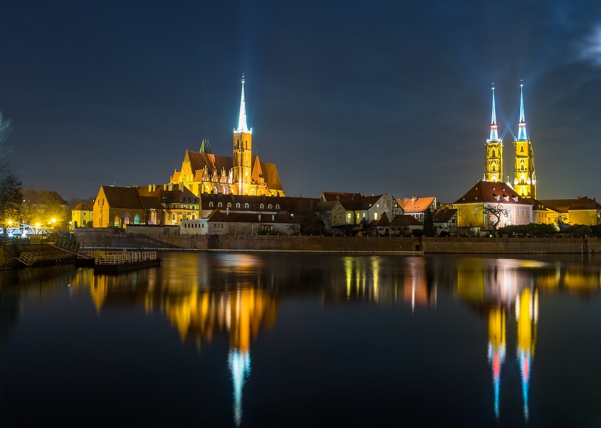 Wroclaw tijdens de nacht