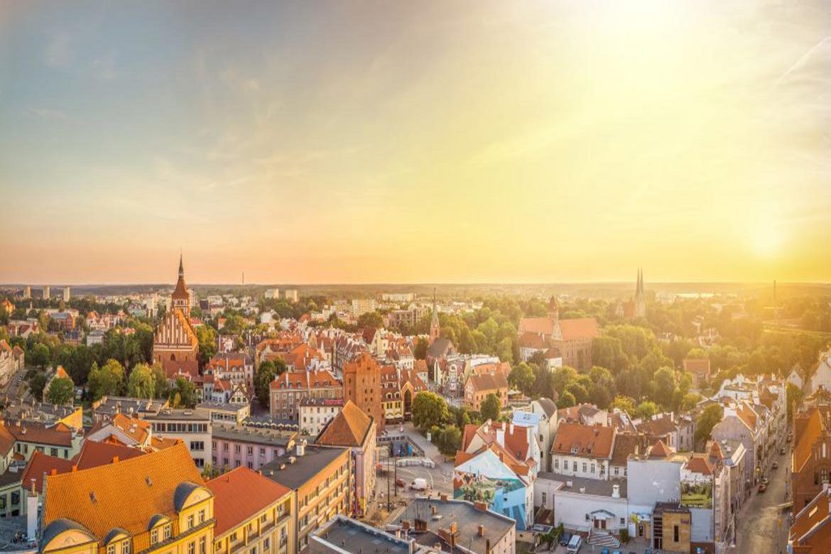 Panorama av Olsztyn