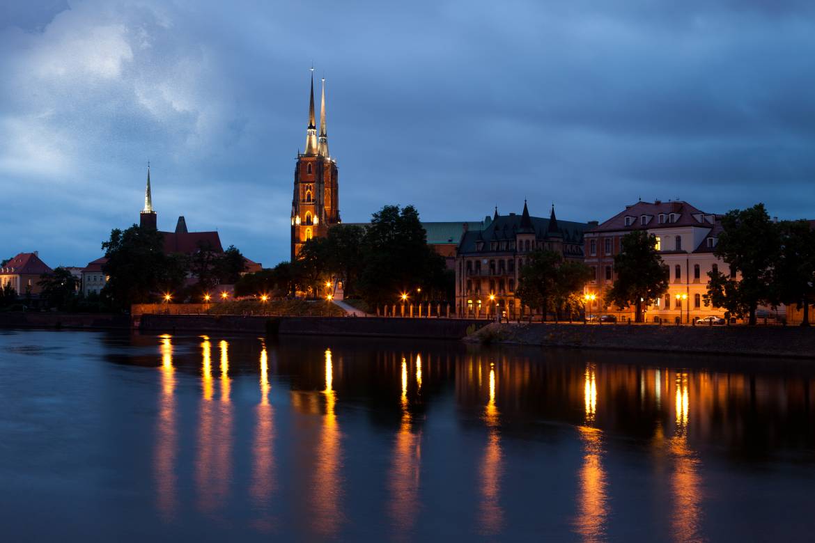 Ostrów Tumski om natten
