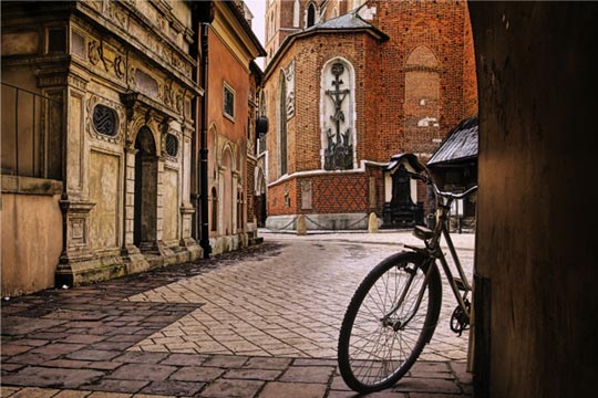 Krakow på cykel